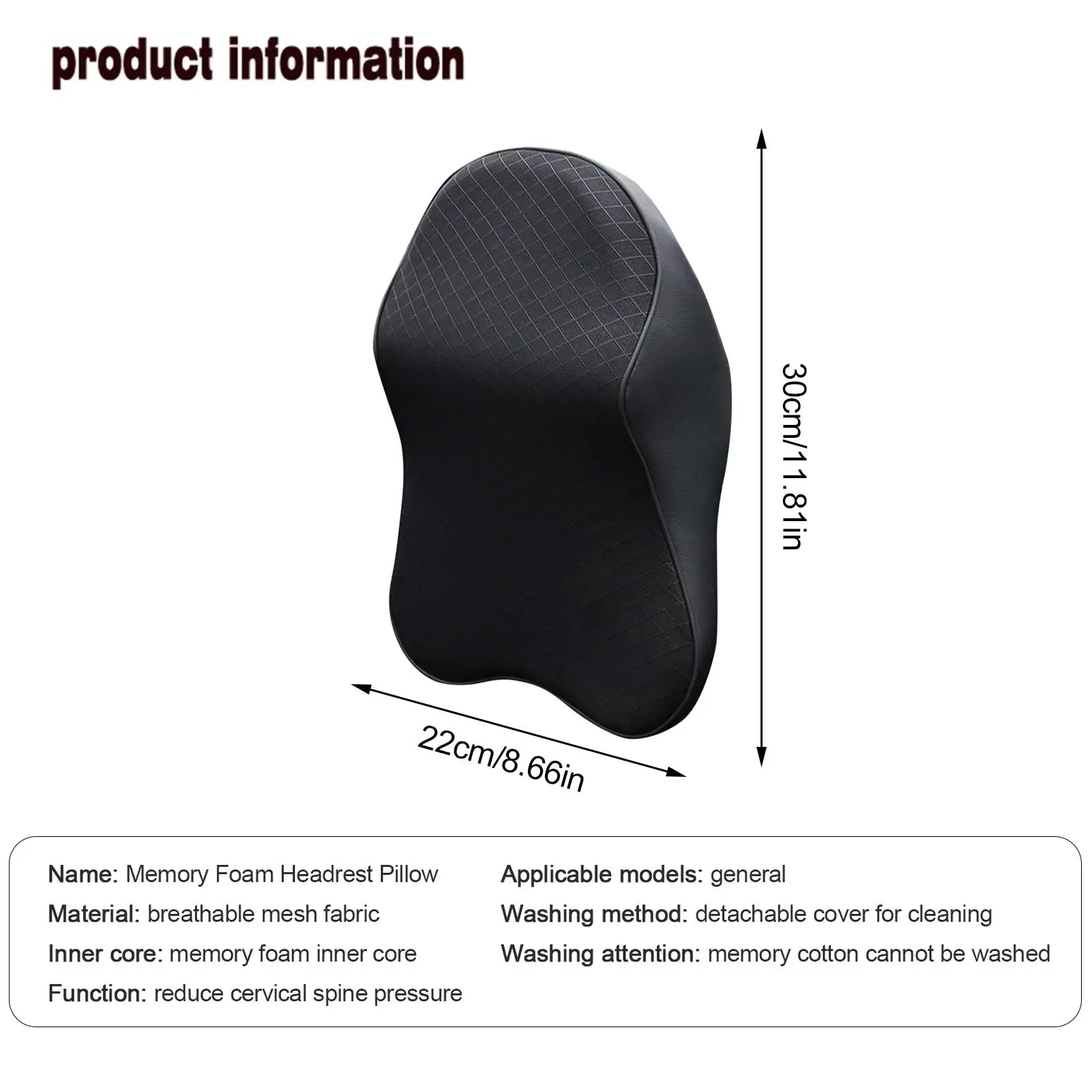 Car Seat Headrest Pillow Memory Foam Head Neck Support Cushion 
Car Seat Headrest Pillow Memory Foam Head Neck Support Cushion