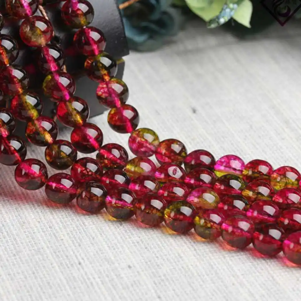 

8MM Natural Watermelon Tourmaline Round Gemstone Loose Beads 15" Colorful All Saints' Day Lucky Calming Christmas spread Elegant