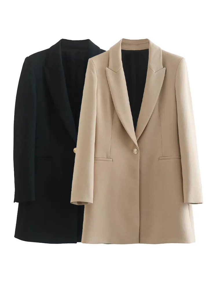 Women 2022 Autumn New Fashion Long single buckle Blazer Coat Vintage Long Sleeve Pockets Female Outerwear Chic
Women 2022 Autumn New Fashion Long single buckle Blazer Coat Vintage Long Sleeve Pockets Female Outerwear Chic