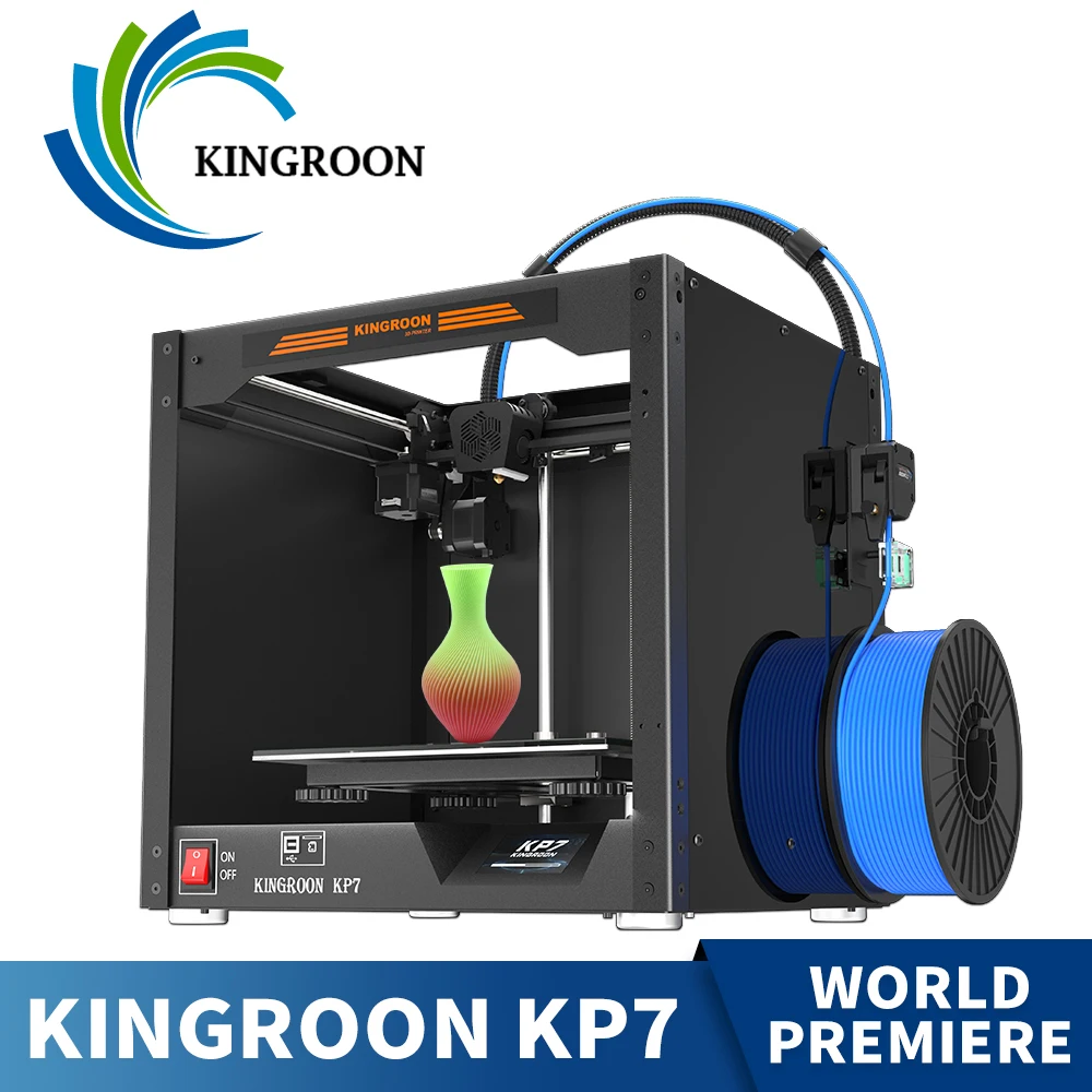 

2023 KINGROON KP7 новейший 3D принтер высокая точность печати размер 250*220*210 мм дистанционный экструдер TMC2225 печать без звука
