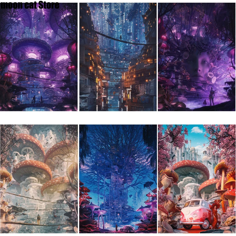 Glowing Creatures Mushrooms Futuristic City and Characters Night View Poster Canvas Print Decor Living Room Bedroom Home Decor
Glowing Creatures Mushrooms Futuristic City and Characters Night View Poster Canvas Print Decor Living Room Bedroom Home Decor