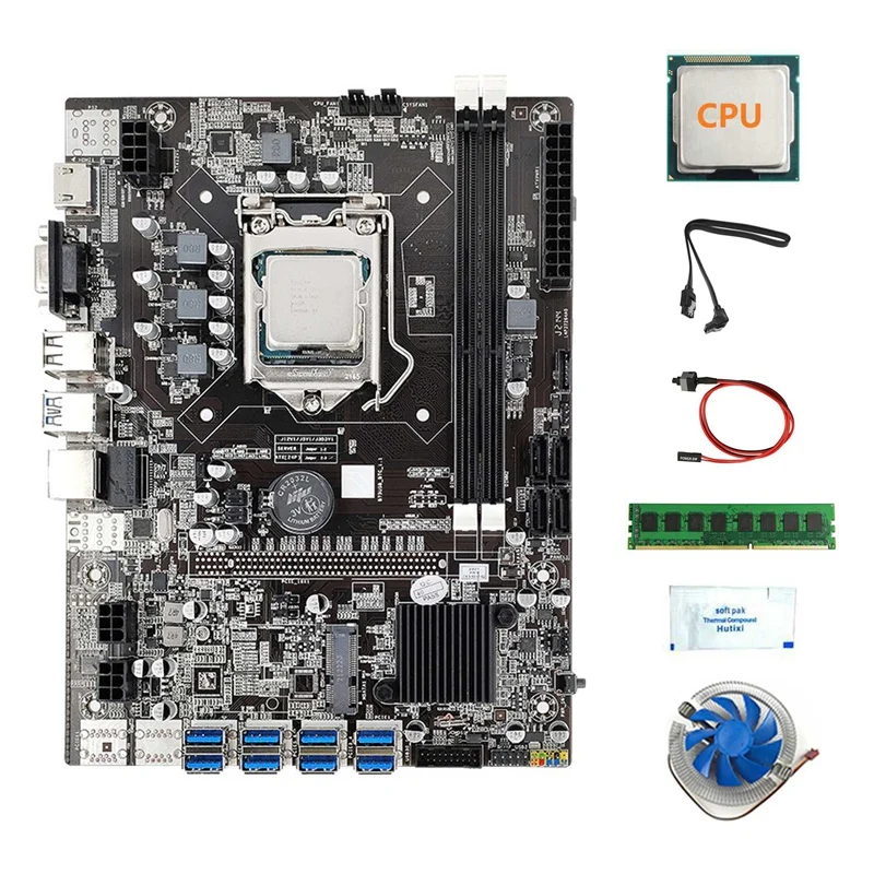 Материнская плата B75 8xusb BTC Miner + ЦП + 4G DDR3 ОЗУ + вентилятор ЦП + термопаста + кабель SATA + кабель переключателя LGA1155 слот DDR3 MSATA
Материнская плата B75 8xusb BTC Miner + ЦП + 4G DDR3 ОЗУ + вентилятор ЦП + термопаста + кабель SATA + кабель переключателя LGA1155 слот DDR3 MSATA