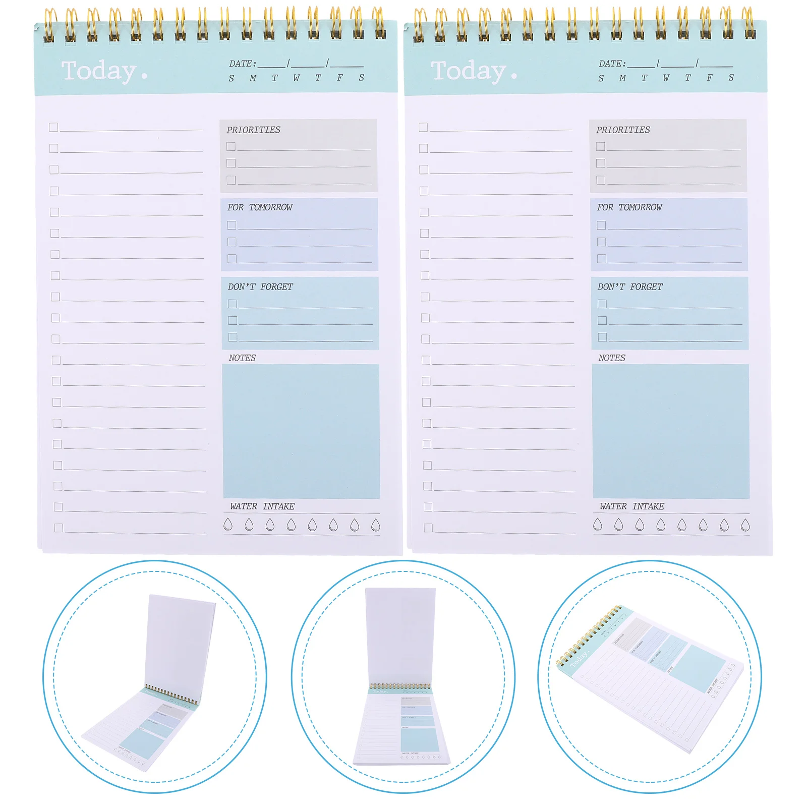 

2 Pcs Work Schedule Planner Tear Memo Tabs Planning Pads Loose Leaf Daily Desk Notepad Paper Do List To-do