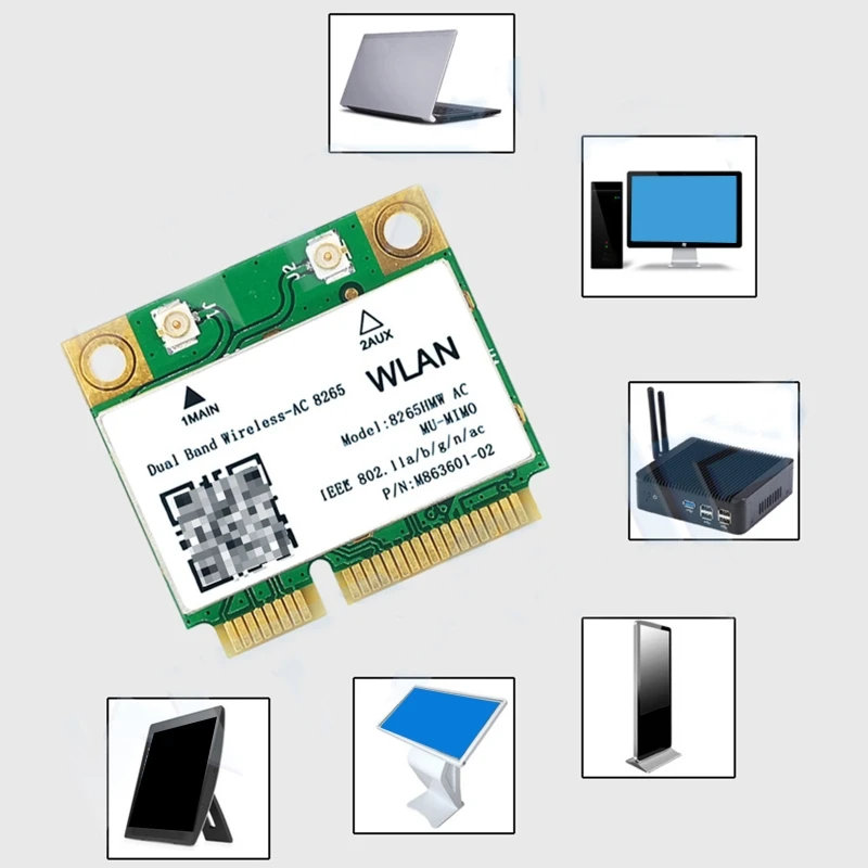 WiFi Network Card , Dual Band Wirless Mini PCI-E 802.11N WiFi WLAN Card, 876Mbps E8BE
WiFi Network Card , Dual Band Wirless Mini PCI-E 802.11N WiFi WLAN Card, 876Mbps E8BE