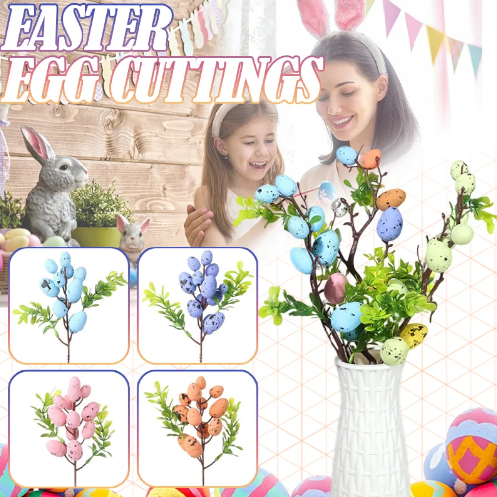 Easter Egg Branches Creative Colored Eggs Green Leaf Decorative Inserts Easter Party Home Decoration Fake Plant Branches
Easter Egg Branches Creative Colored Eggs Green Leaf Decorative Inserts Easter Party Home Decoration Fake Plant Branches