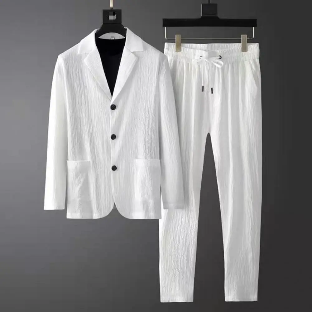 1 Set Two-piece Set Single Breasted Washable Pleats Solid Color Turndown Collar Outfit Casual Suit for Wedding
1 Set Two-piece Set Single Breasted Washable Pleats Solid Color Turndown Collar Outfit Casual Suit for Wedding