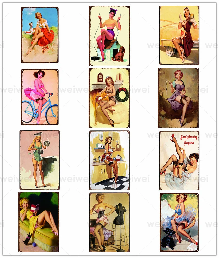 Sexy Woman Metal Plaque Plate Vintage Metal Poster Pin Up Girl Tin Sign Wall Decor Bar Pub Club Man Cave Retro Metal Stickers
Sexy Woman Metal Plaque Plate Vintage Metal Poster Pin Up Girl Tin Sign Wall Decor Bar Pub Club Man Cave Retro Metal Stickers