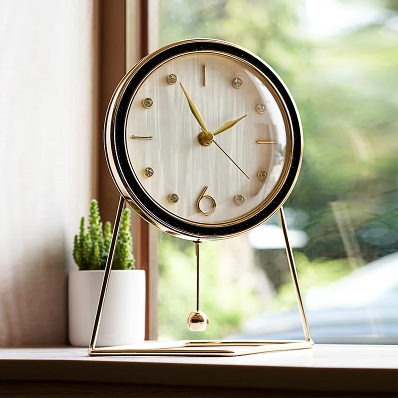 European-style Light Luxury Desk Clock Household Simple and Stylish Sitting Clock TV Cabinet Creative Decorative Desk Clock
European-style Light Luxury Desk Clock Household Simple and Stylish Sitting Clock TV Cabinet Creative Decorative Desk Clock