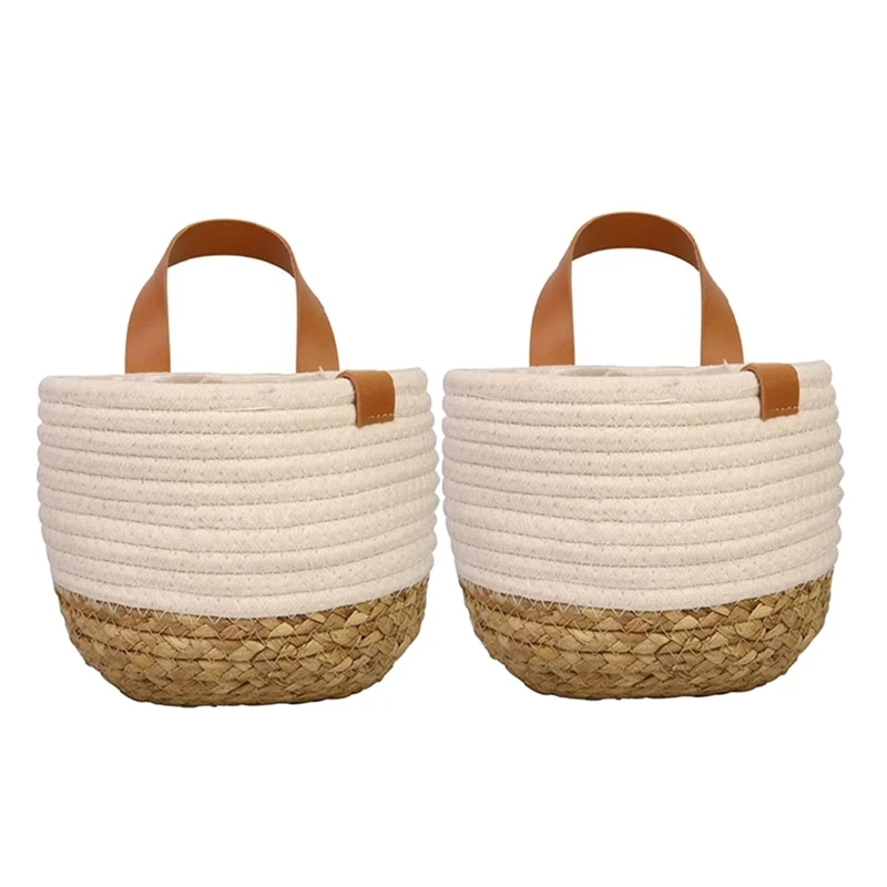 2 Packs Wall Hanging Baskets With Handle Storage Bins,Woven Basket Organizer For Flower Plants,Toys
2 Packs Wall Hanging Baskets With Handle Storage Bins,Woven Basket Organizer For Flower Plants,Toys