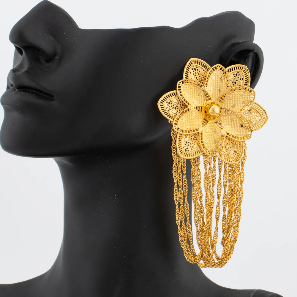 Gold Plated Tassel Earrings Nigerian Dubai Flower Jewellery Daily Wear Wedding Ethiopian Luxury Jewelry for Women Party Gifts
Gold Plated Tassel Earrings Nigerian Dubai Flower Jewellery Daily Wear Wedding Ethiopian Luxury Jewelry for Women Party Gifts