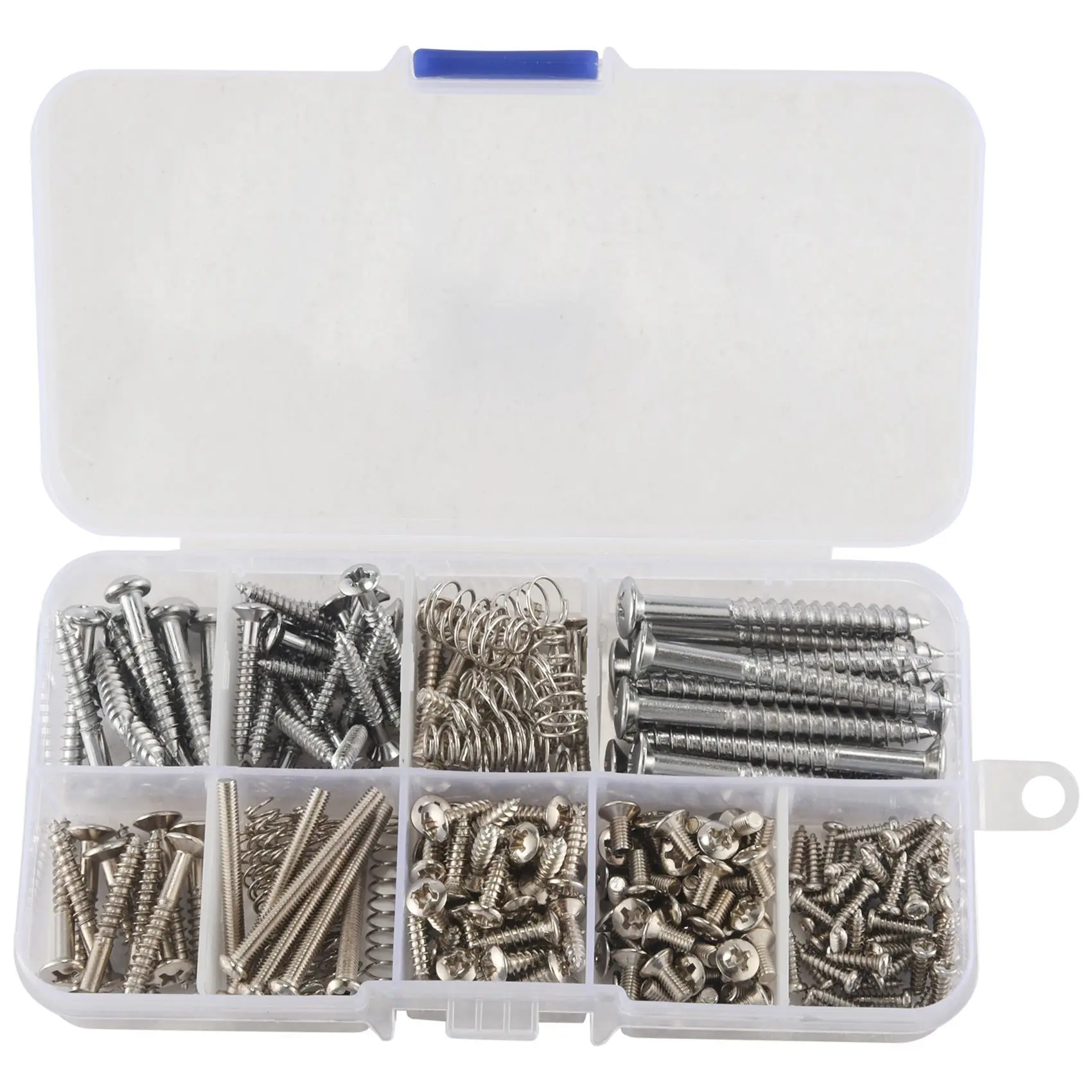 204 Pcs Guitar Screw Kit 9 Types Assortment Set with Springs for Electric Guitar Bridge Pickup Pickguard Tuner Switch Neck Plate
204 Pcs Guitar Screw Kit 9 Types Assortment Set with Springs for Electric Guitar Bridge Pickup Pickguard Tuner Switch Neck Plate