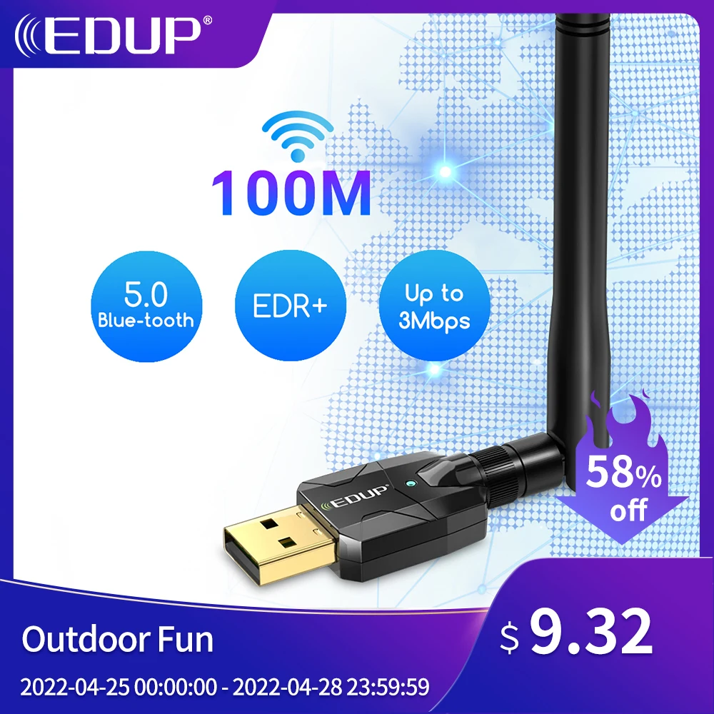 EDUP 100M Long Range USB Bluetooth5.0 Adapter High Gain Bluetooth Adapter Bluetooth Dongle EDR Wireless Receiver Transfer For PC
EDUP 100M Long Range USB Bluetooth5.0 Adapter High Gain Bluetooth Adapter Bluetooth Dongle EDR Wireless Receiver Transfer For PC