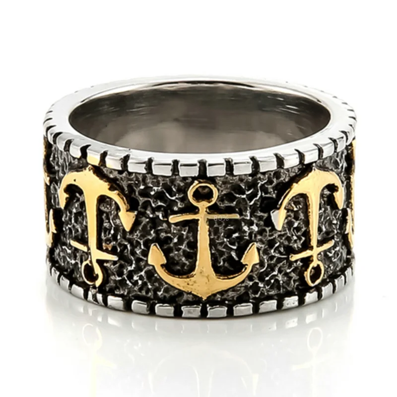 Personalized Vintage punk anchor men's titanium steel rings Cast Stainless Steel Ring Jewelry Wholesale Male Gifts Drop Ship
Personalized Vintage punk anchor men's titanium steel rings Cast Stainless Steel Ring Jewelry Wholesale Male Gifts Drop Ship