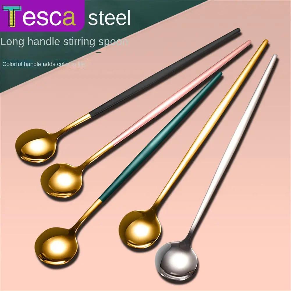 Household Cutlery Teaspoon Portable Tableware Mixing Long Handle Stainless Steel Spoon Kitchen Accessories High Color Soup Spoon
Household Cutlery Teaspoon Portable Tableware Mixing Long Handle Stainless Steel Spoon Kitchen Accessories High Color Soup Spoon