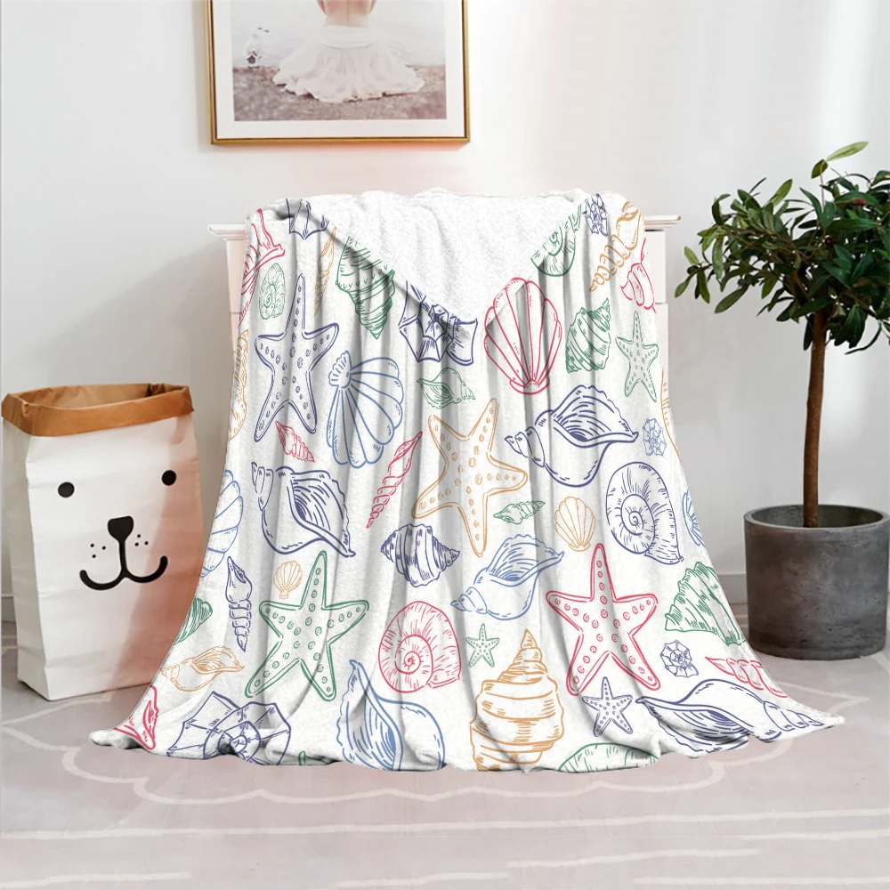 Ocean Starfish Shell Pattern Flannel Throw Blanket Bed Sofa Soft Warm Office Decor Kids Adults Travel Camping Gifts Funny Home 
Ocean Starfish Shell Pattern Flannel Throw Blanket Bed Sofa Soft Warm Office Decor Kids Adults Travel Camping Gifts Funny Home