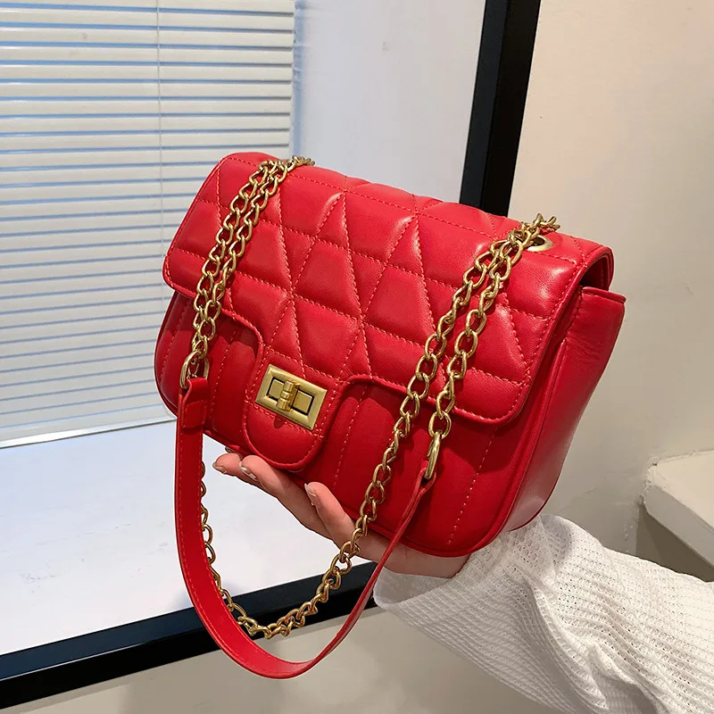Chain Shoulder Bag Solid Color Pu Leather Luxury Designer Handbag Fashion Crossbody Bags for Women Diamond Pattern Women's Woman
Chain Shoulder Bag Solid Color Pu Leather Luxury Designer Handbag Fashion Crossbody Bags for Women Diamond Pattern Women's Woman