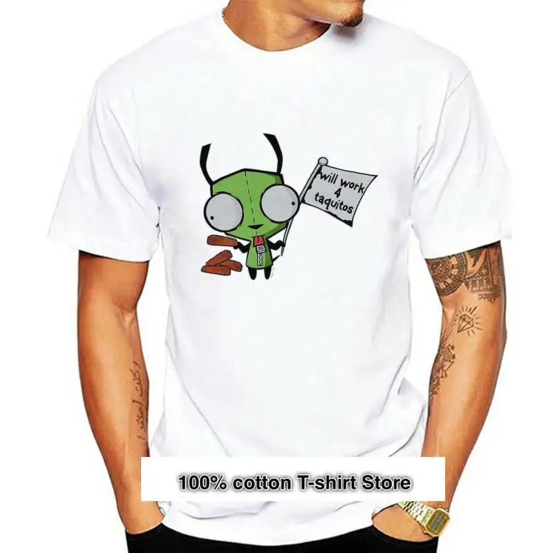 Camiseta para hombre del Invader Zim-Will Work 4 Taquitos Gir, imagen de la bandera
Camiseta para hombre del Invader Zim-Will Work 4 Taquitos Gir, imagen de la bandera