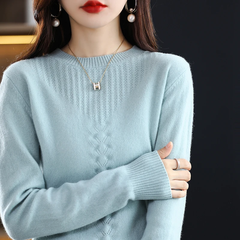 New Style Woman's Sweaters And Pullover Female Jumper O-Neck Long Sleeve Fashion 100% Wool Knitted Tops Clothing Sweaters Bl
New Style Woman's Sweaters And Pullover Female Jumper O-Neck Long Sleeve Fashion 100% Wool Knitted Tops Clothing Sweaters Bl