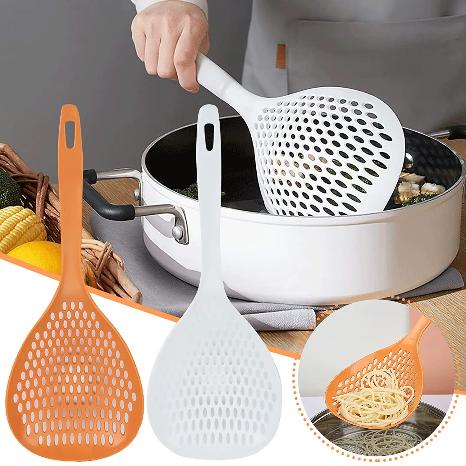 Kitchen nylon soup spoon spoon multi-functional cooking anti-scalding spoon filter household kitchen tool filter shovel spoon
Kitchen nylon soup spoon spoon multi-functional cooking anti-scalding spoon filter household kitchen tool filter shovel spoon