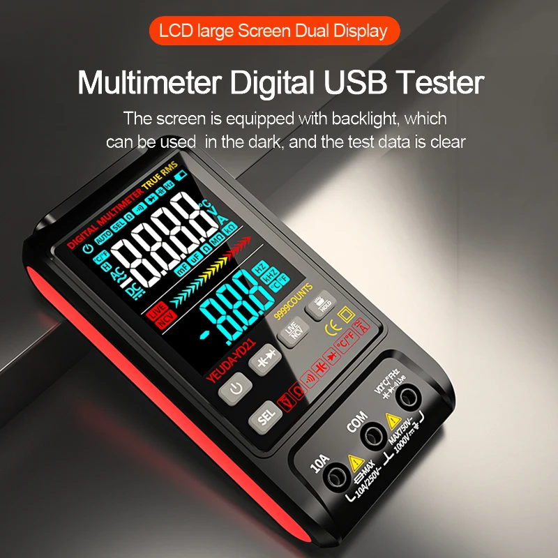 Цифровой профессиональный мультиметр с USB-зарядкой и функцией True RMS
Цифровой профессиональный мультиметр с USB-зарядкой и функцией True RMS