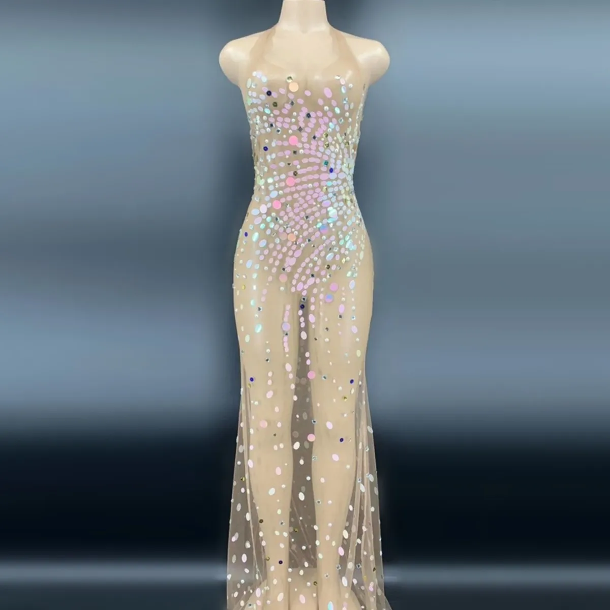 Блестящее женское платье с несколькими блестками без рукавов, сексуальное облегающее длинное платье с лямкой на шее, костюм для бара, певицы, сценический костюм с открытой спиной
Блестящее женское платье с несколькими блестками без рукавов, сексуальное облегающее длинное платье с лямкой на шее, костюм для бара, певицы, сценический костюм с открытой спиной
