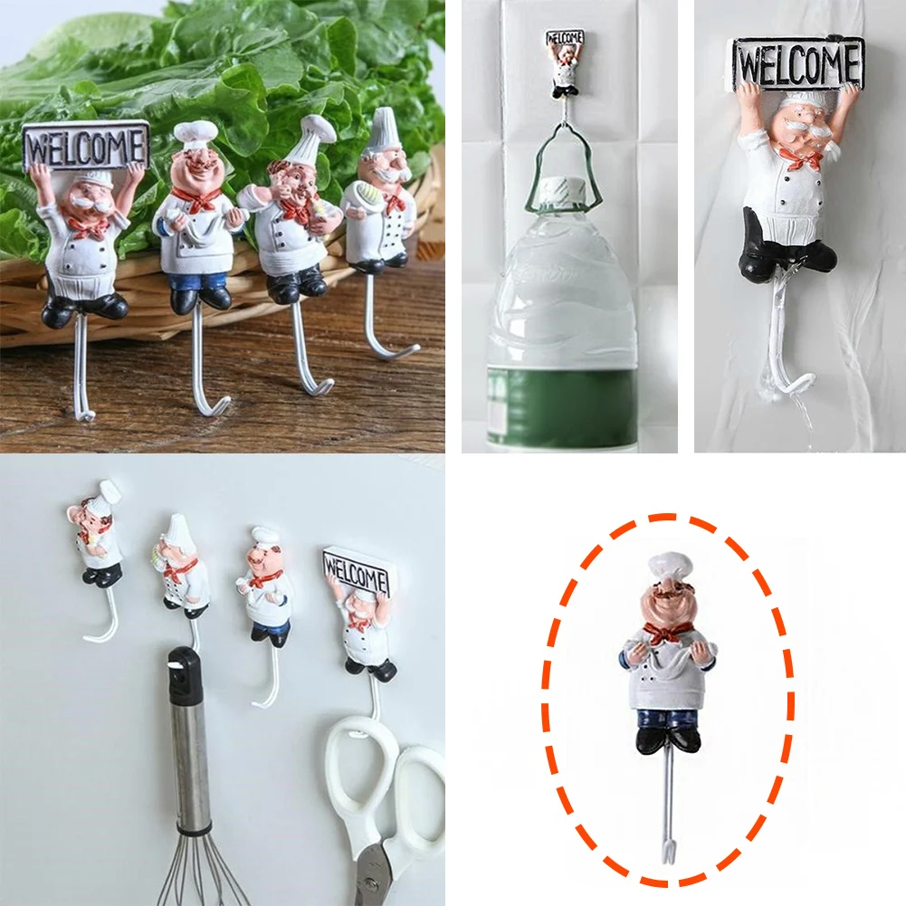 Creative Cartoon Chef Shape Stainless Steel Hooks Wall Door Clothes Coat Hat Hanger Kitchen Bathroom Rustproof Towel Hooks Decor
Creative Cartoon Chef Shape Stainless Steel Hooks Wall Door Clothes Coat Hat Hanger Kitchen Bathroom Rustproof Towel Hooks Decor