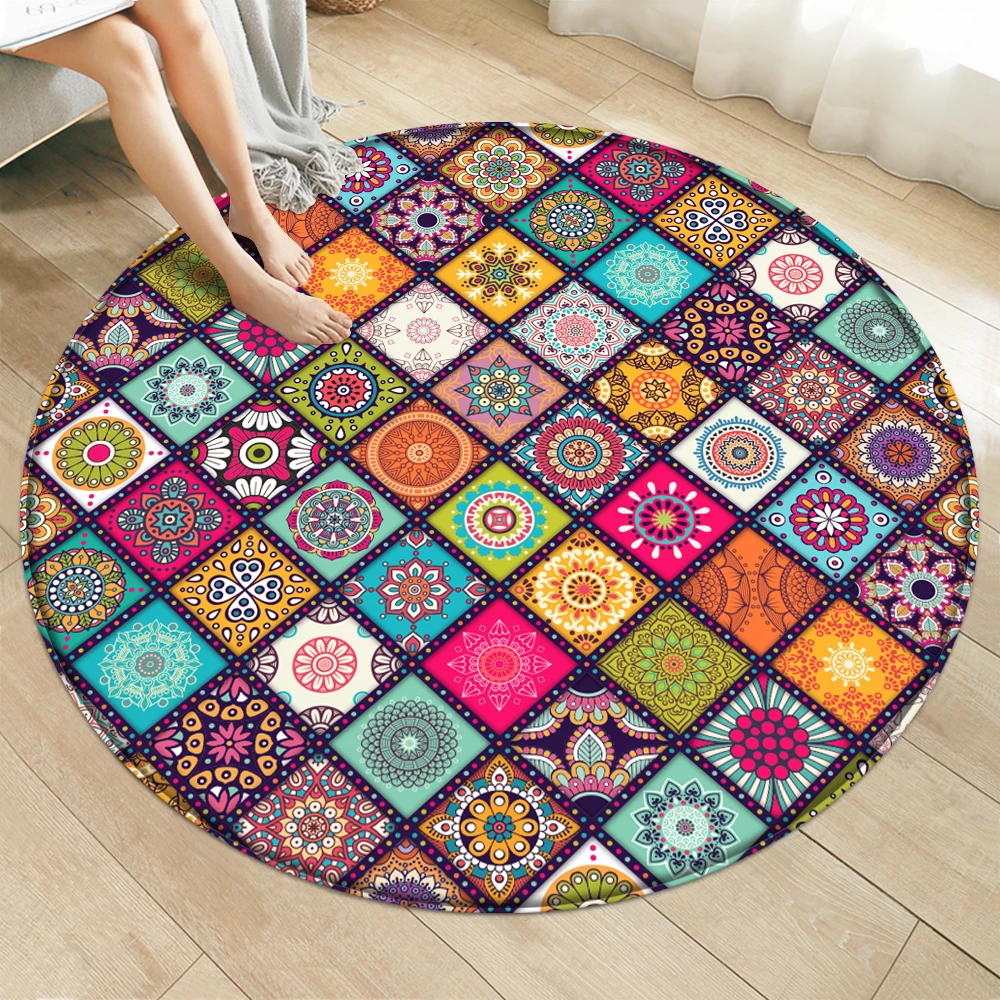 Mandala Style Floral Pattern Rug Floor Non-slip Mat Living Room Balcony Bathroom Kitchen Round Carpet Decoracion Hogar Moderno
Mandala Style Floral Pattern Rug Floor Non-slip Mat Living Room Balcony Bathroom Kitchen Round Carpet Decoracion Hogar Moderno