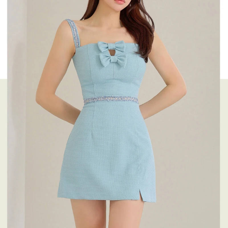 Blue Elegant Dress Women Chic 2023 Summer Spaghetti Strapped Split Clothing Ladies Korean Streetwear Bow Vestido Mujer Business
Blue Elegant Dress Women Chic 2023 Summer Spaghetti Strapped Split Clothing Ladies Korean Streetwear Bow Vestido Mujer Business