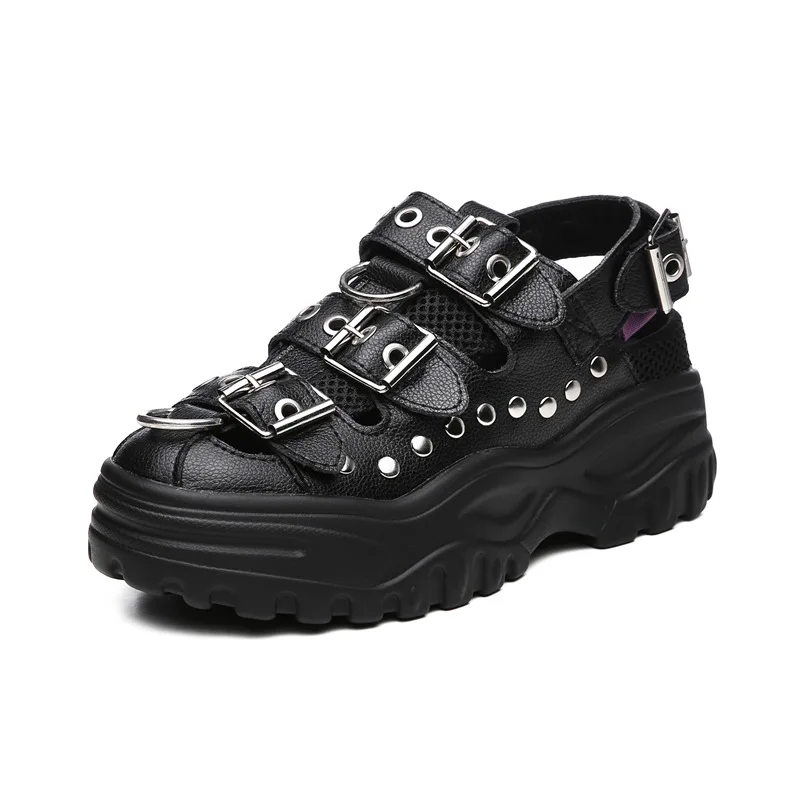 Leather Platform Shoes Thick Sole Toe Sandals Rivet Women's Martin Sandals Leather Fashion
Leather Platform Shoes Thick Sole Toe Sandals Rivet Women's Martin Sandals Leather Fashion