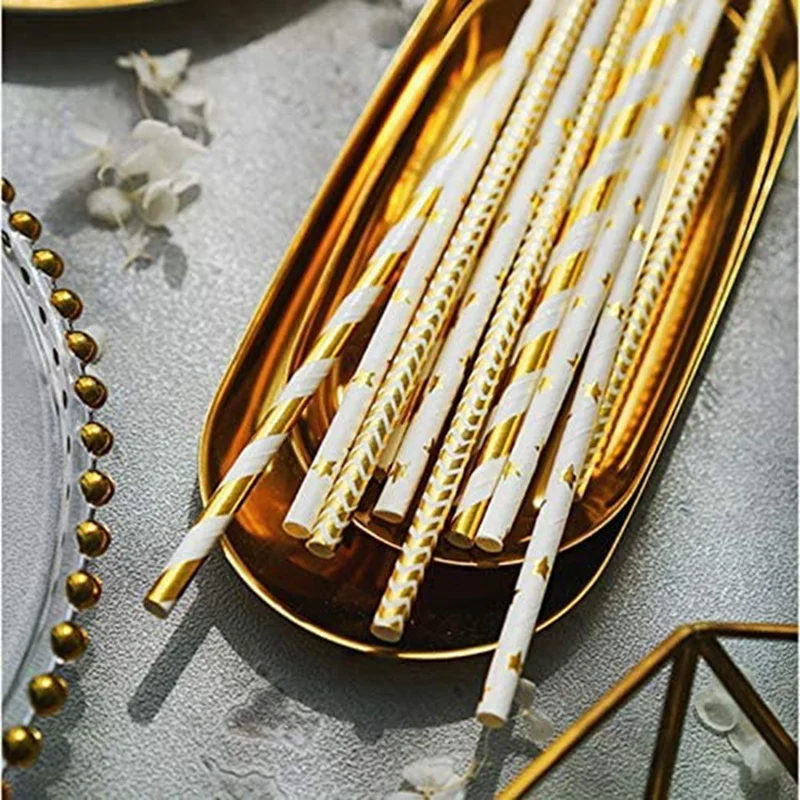 300PCS Biodegradable Gold Paper Straws Bulk Straws for Birthday, Wedding Baby Shower, Celebrations and Party Supplies
300PCS Biodegradable Gold Paper Straws Bulk Straws for Birthday, Wedding Baby Shower, Celebrations and Party Supplies