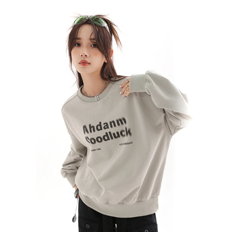 Women's Dark Grey Sweatshirt Crew Neck Letter Print Fashion Vintage Lazy Wind Leisure Warm Winter New Long Sleeves Pullover Tops
Women's Dark Grey Sweatshirt Crew Neck Letter Print Fashion Vintage Lazy Wind Leisure Warm Winter New Long Sleeves Pullover Tops