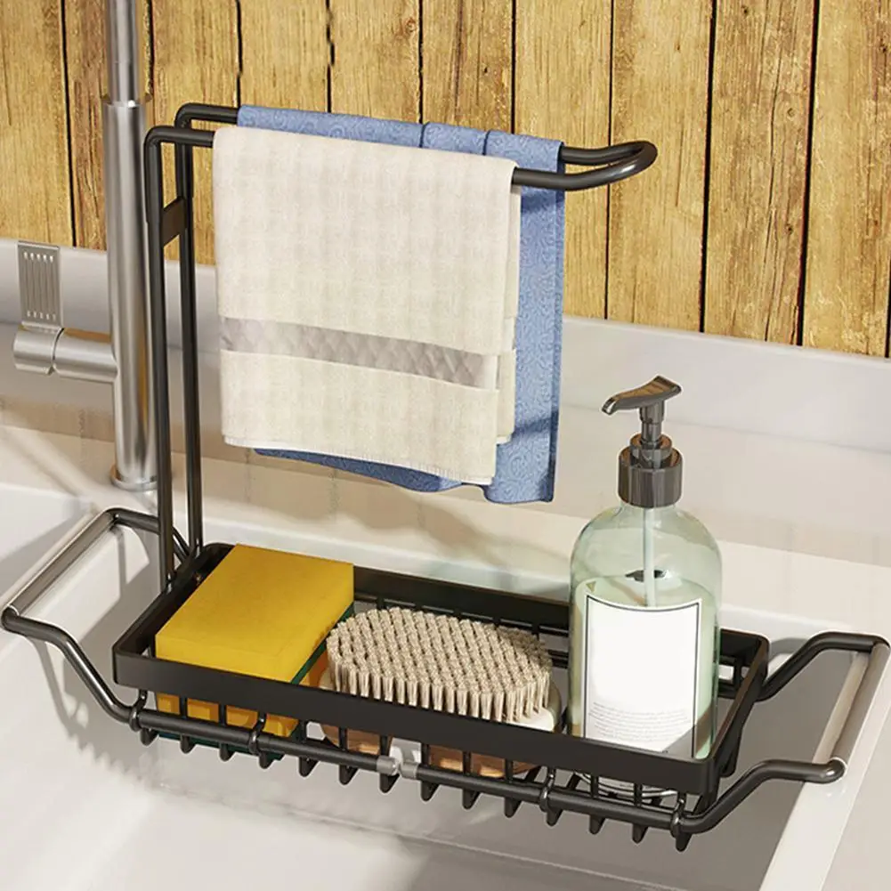 Telescopic Sink Storage Rack Steel Expandable Sponge Organizer Kitchen Silver/Black Holder Towel Accessories With X7O0
Telescopic Sink Storage Rack Steel Expandable Sponge Organizer Kitchen Silver/Black Holder Towel Accessories With X7O0