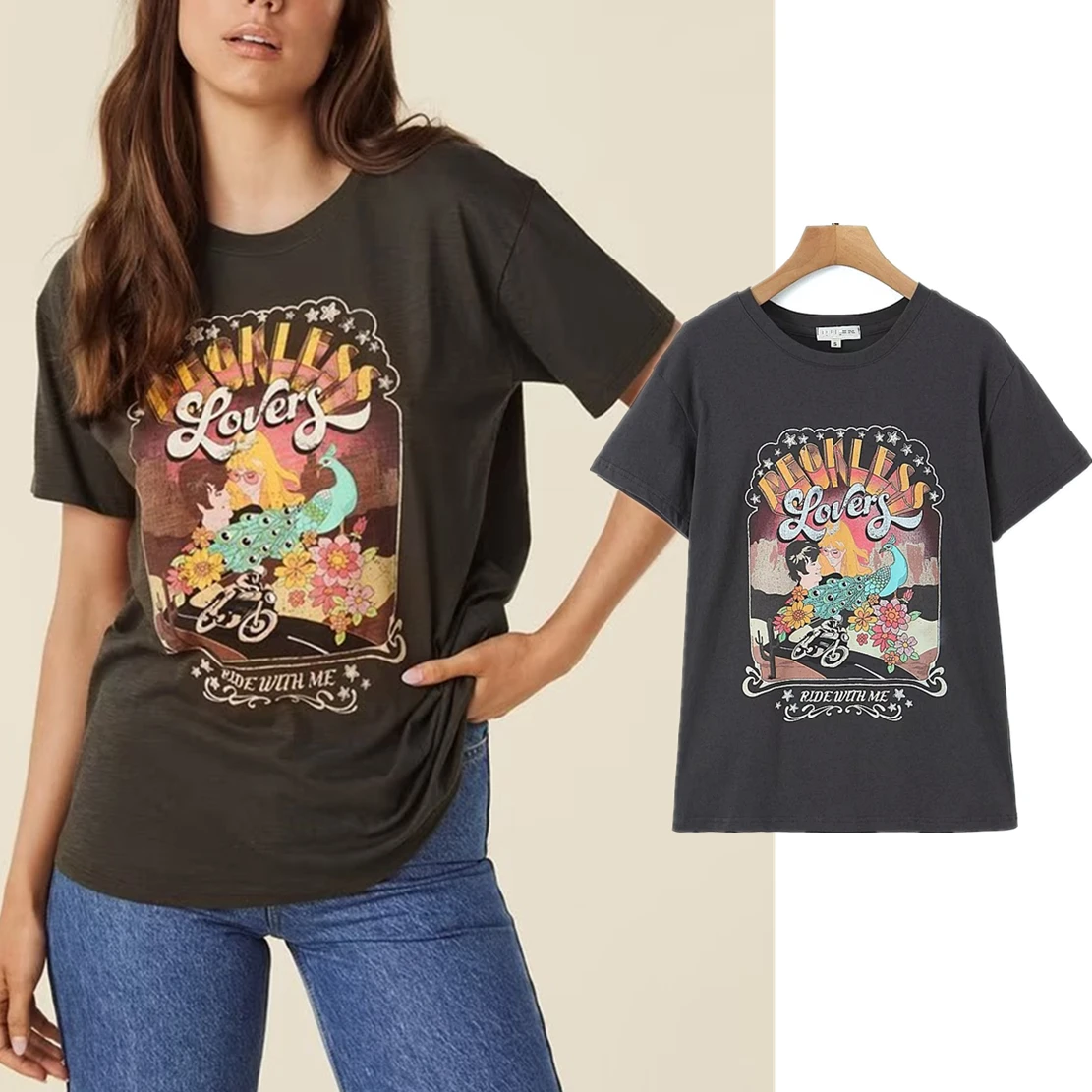 Maxdutti Summer T-shirts High Street Fashion Printing Round Neck Tshirts Women Tops Casual Vintage
Maxdutti Summer T-shirts High Street Fashion Printing Round Neck Tshirts Women Tops Casual Vintage