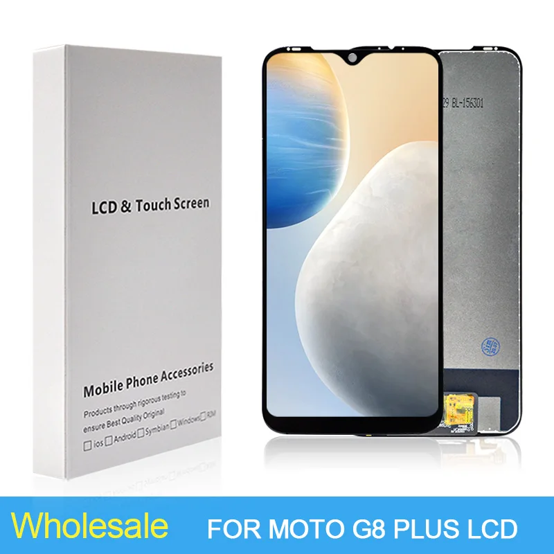 

ЖК-дисплей 6,3 дюйма для Motorola Moto G8 Plus с сенсорным экраном и дигитайзером в сборе, замена дисплея XT2019 G8 Plus с рамкой