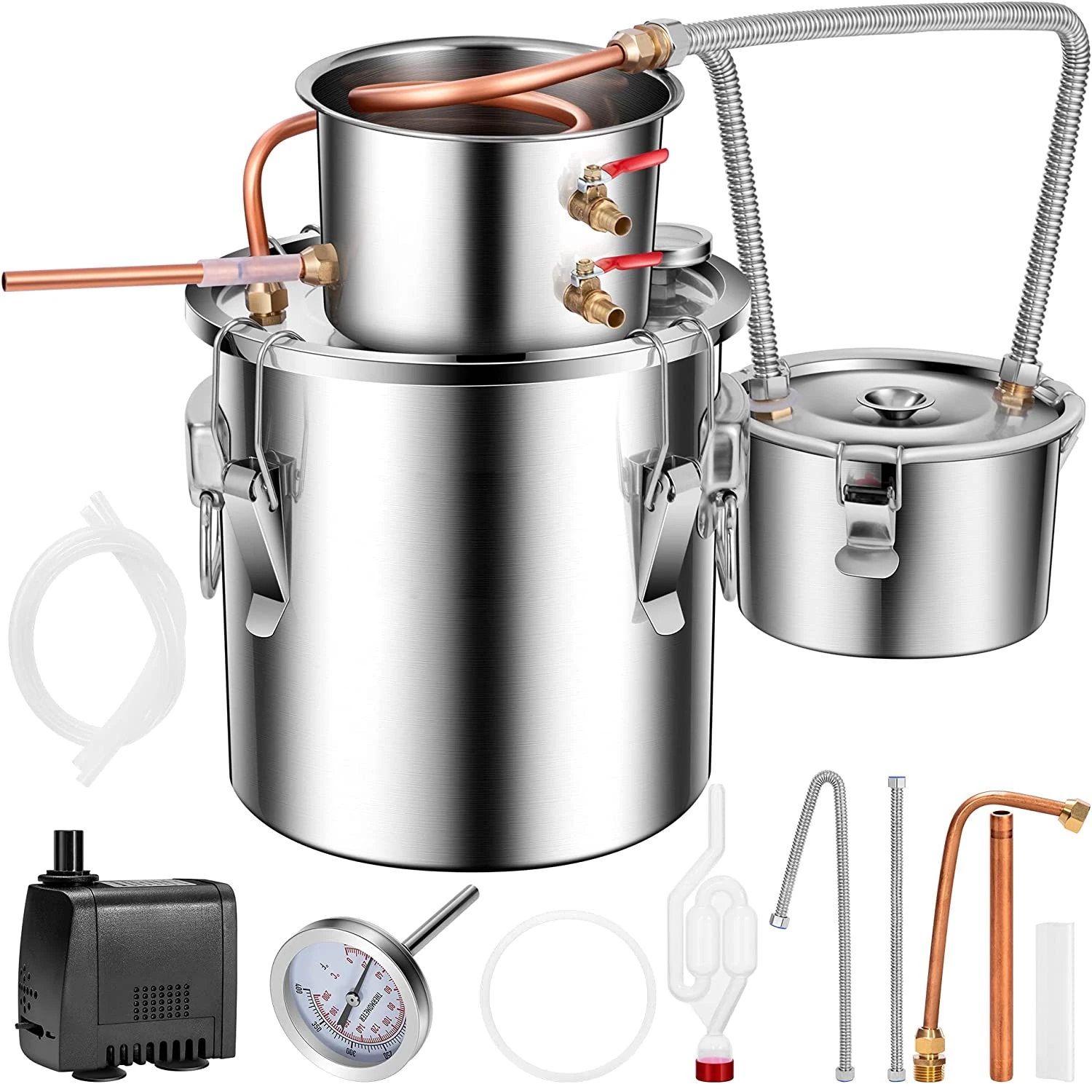 3 Gal Moonshine Still Whiskey Making Kit 12L Alcohol Water Distiller 3 Stainless Steel Pots with Built-in Thermometer Brandy
3 Gal Moonshine Still Whiskey Making Kit 12L Alcohol Water Distiller 3 Stainless Steel Pots with Built-in Thermometer Brandy