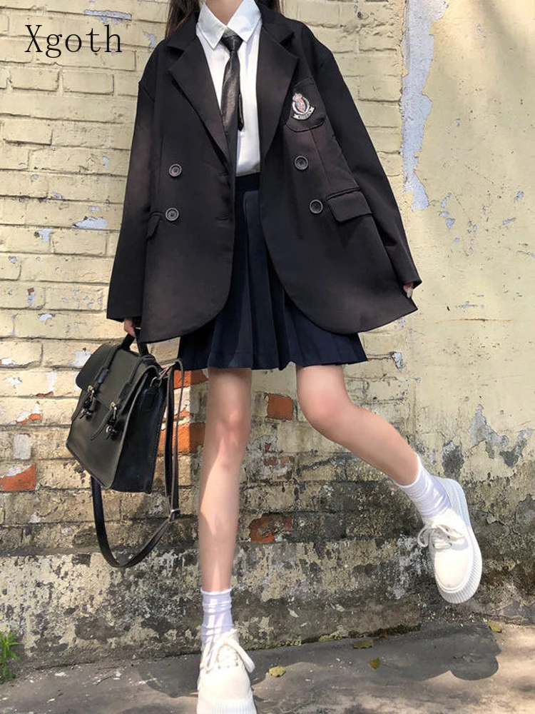 Xgoth Original Jk Suit Jacket Skirt 3pcs Women's Preppy Girl Blazer +white Bluse + Black Skirt College Japan School Uniform Sets
Xgoth Original Jk Suit Jacket Skirt 3pcs Women's Preppy Girl Blazer +white Bluse + Black Skirt College Japan School Uniform Sets