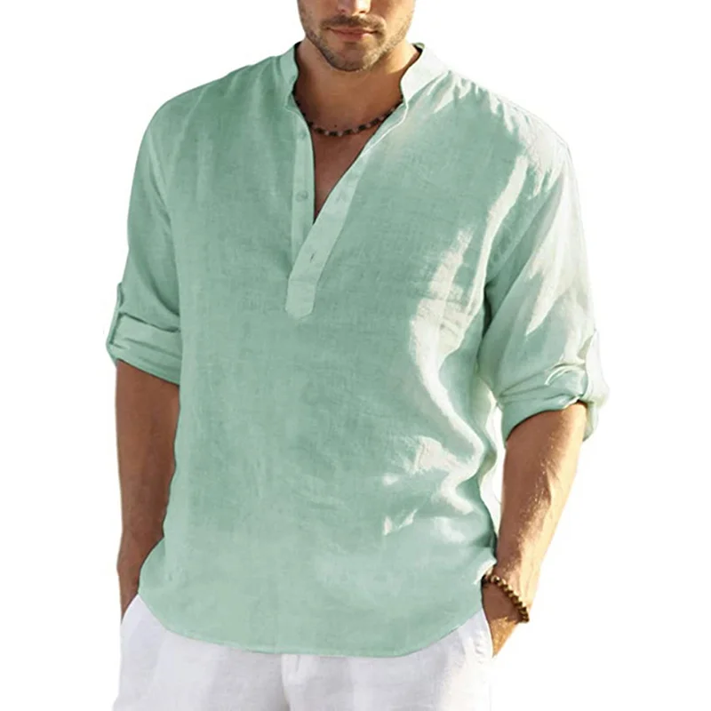 New Men's Casual Blouse Shirt Loose Tops Long Sleeve Tee Shirt Spring Autumn Casual Handsome Men's Shirts
New Men's Casual Blouse Shirt Loose Tops Long Sleeve Tee Shirt Spring Autumn Casual Handsome Men's Shirts