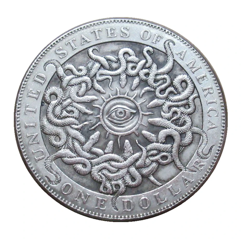 

HB(108) US 1893, моргановский доллар, Хобо, монета, Посеребренная копия, Фотокопия, монета