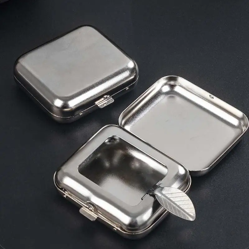 

Pocket Ashtray Stainless Steel Ashtrays With Lid Detachable Patch Ashtray Case Organizer Auto Supplies For Office Home Use