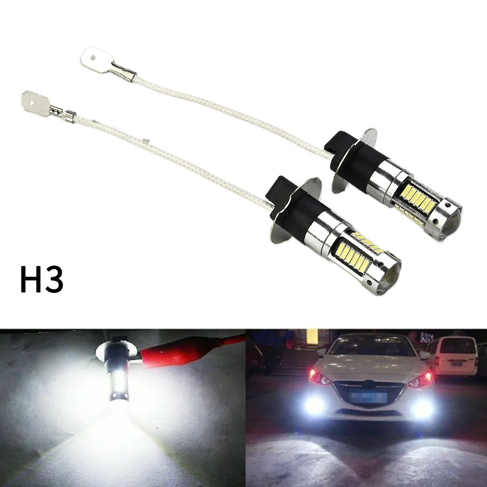 

2x H3 LED Headlight Kit 6000K Car Fog Light Driving DRL Bulb 6000K Auto Lamp Super White 360°Beam Angle Daytime Running Light DR