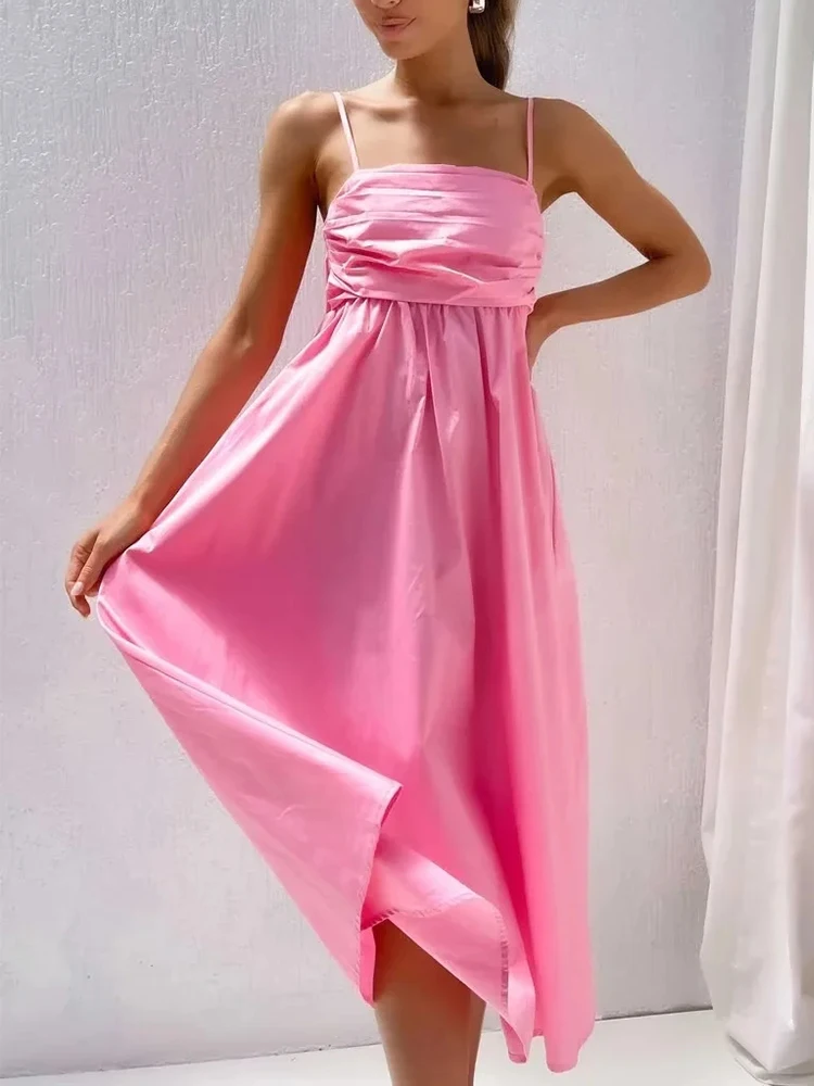 Chicheca Back Big Bowknot Tie Up Pink Spaghetti Strap Vestidos Women Backless Folds Elegant Beach Long Dress Holiday 2023
Chicheca Back Big Bowknot Tie Up Pink Spaghetti Strap Vestidos Women Backless Folds Elegant Beach Long Dress Holiday 2023