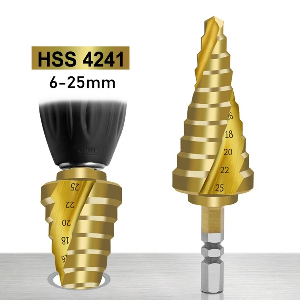 6-25mm HSS Spiral Fluted Step Cone Drill Bit Titanium Carbide Mini Hole Cutter For Drill Wood/Iron/Aluminum Alloy/PVC Sheet
6-25mm HSS Spiral Fluted Step Cone Drill Bit Titanium Carbide Mini Hole Cutter For Drill Wood/Iron/Aluminum Alloy/PVC Sheet