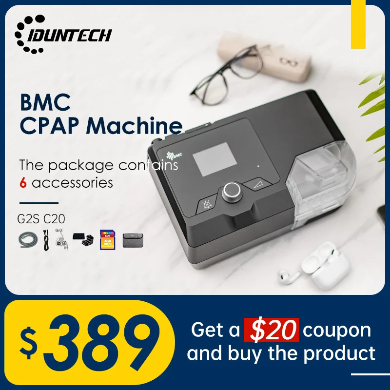 Аппарат сипап BMC с маской G2S C20, медицинское оборудование для апноэ во сне, вибратор против храпа, вентилятор с аксессуарами для увлажнителя