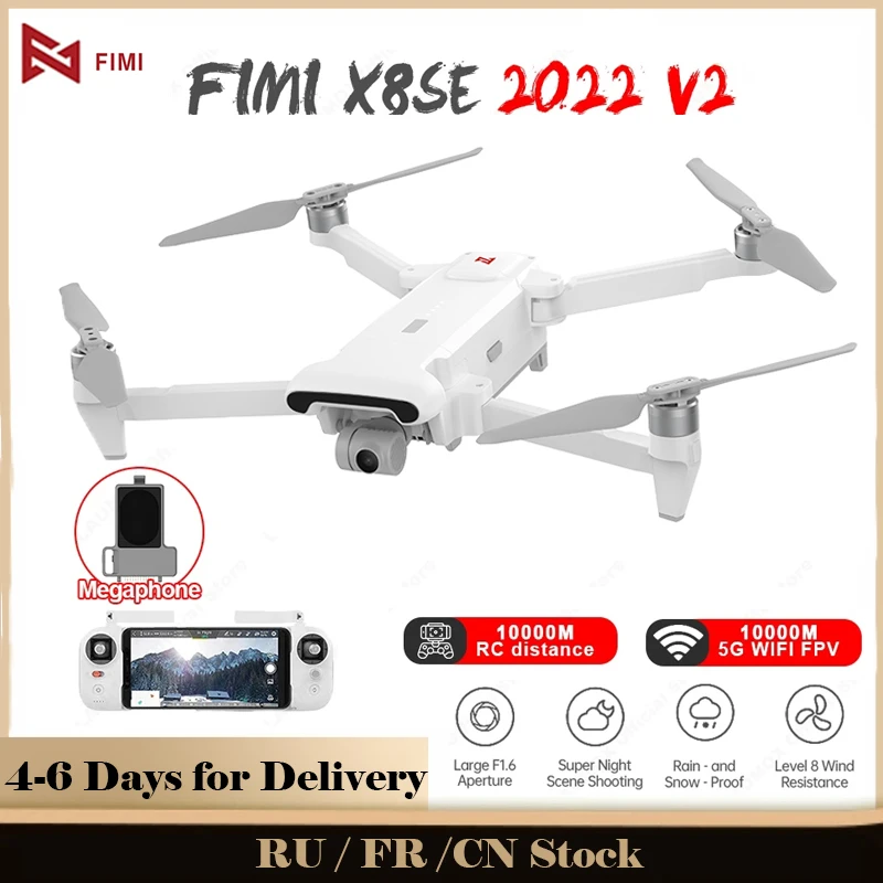 

FIMI X8SE 2022 V2 Camera Drone 10KM 4K Professional Quadcopter Camera RC Helicopter FPV 3-axis Gimbal 4K GPS Drone Toy