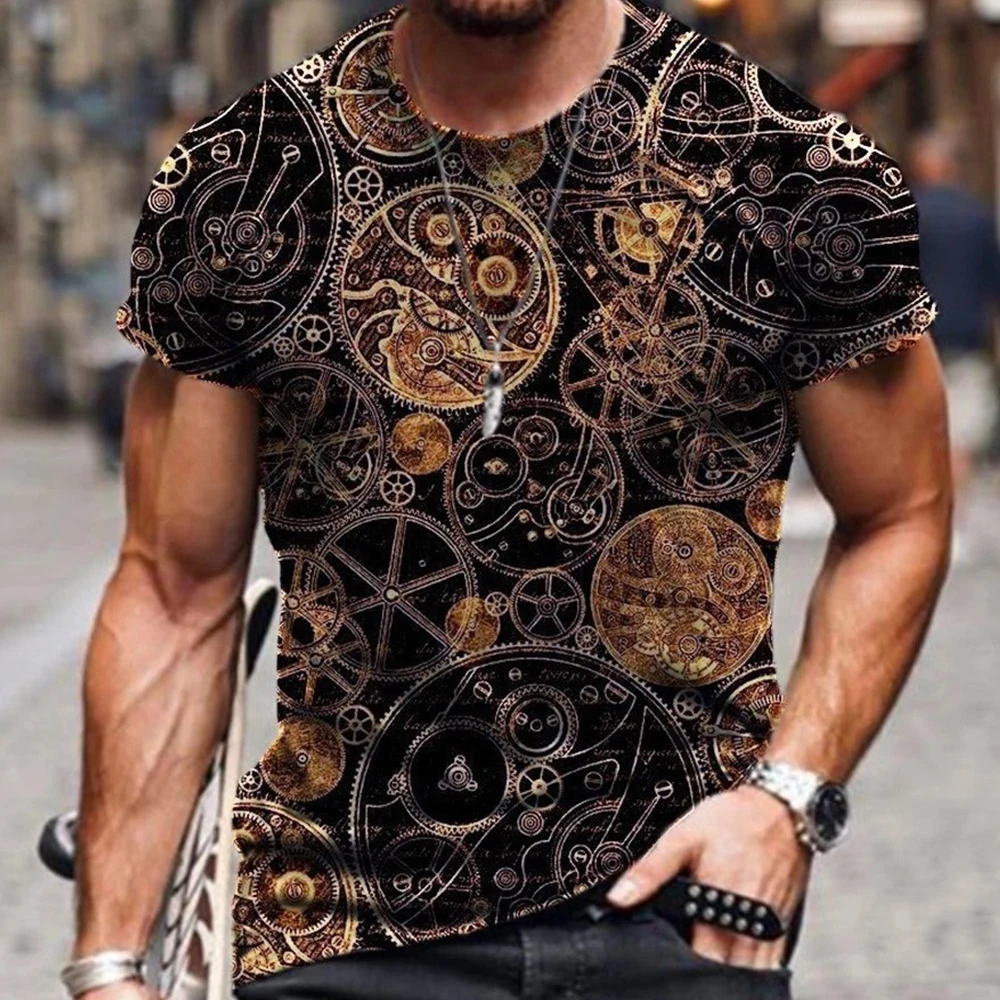 2022 Tide Classic Mechanical Gear Pattern Digital Printing Men's Casual Tops Breathable Sports Teenagers Short-sleeved T-shirt
2022 Tide Classic Mechanical Gear Pattern Digital Printing Men's Casual Tops Breathable Sports Teenagers Short-sleeved T-shirt