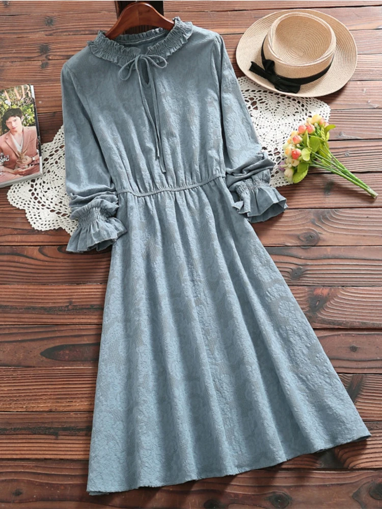 Blue Pink Vintage Dress Spring Autumn Women Long Sleeve Cotton Linen Lace-Up Elegant Vestidos Female Jacquard Dresses
Blue Pink Vintage Dress Spring Autumn Women Long Sleeve Cotton Linen Lace-Up Elegant Vestidos Female Jacquard Dresses