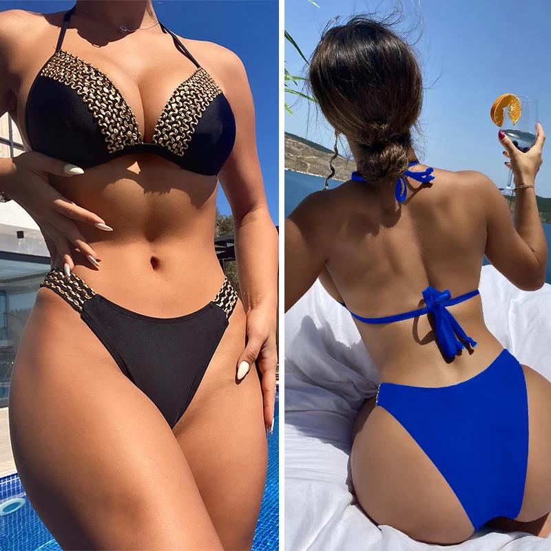 2023 Sexy Trend Webbing Bikini Split Type Swimwear Women Summer Push Up Bathing Suit Solid Swimming Suit Beach Wear
2023 Sexy Trend Webbing Bikini Split Type Swimwear Women Summer Push Up Bathing Suit Solid Swimming Suit Beach Wear