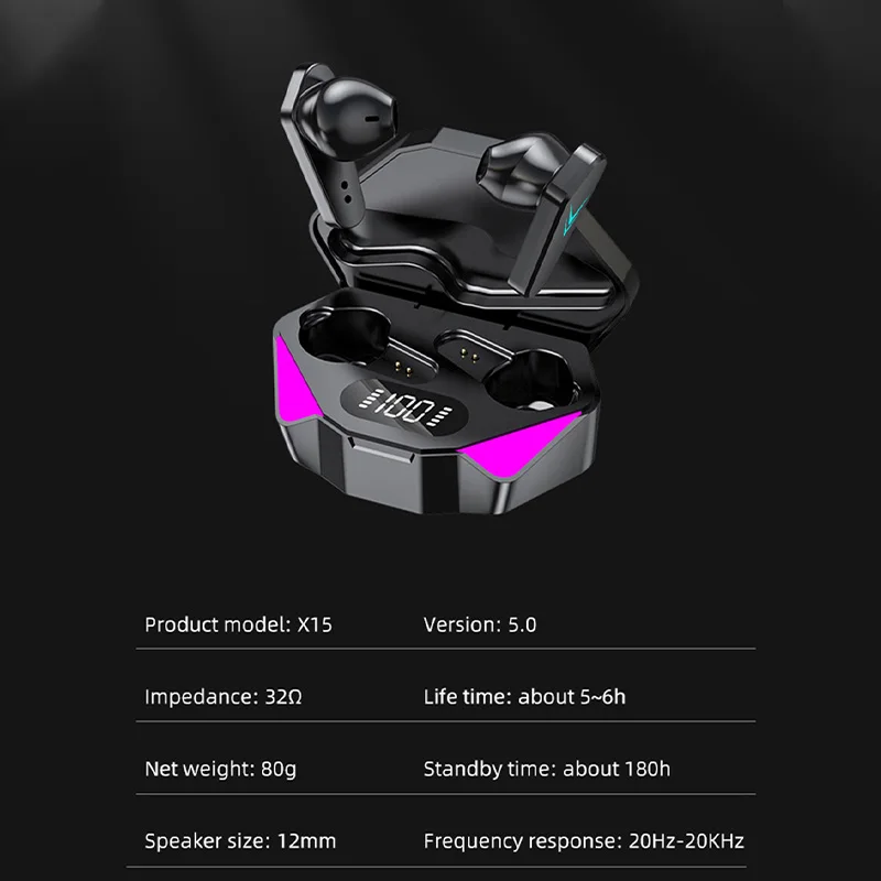 X15 Bluetooth Game Headset Game 65ms Low Latency Chicken Eating Earpuddings Stereo Noise Reduction Earphones With Mic TWS
X15 Bluetooth Game Headset Game 65ms Low Latency Chicken Eating Earpuddings Stereo Noise Reduction Earphones With Mic TWS
