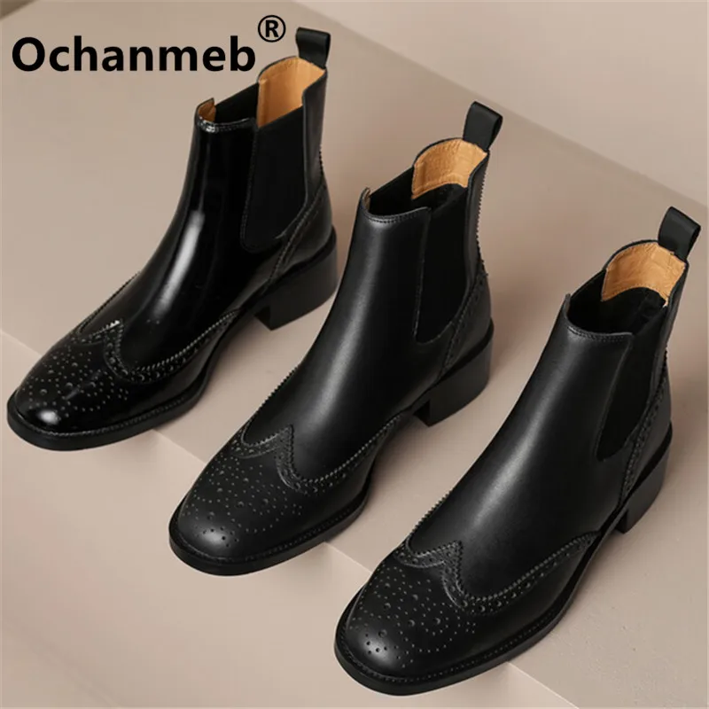 Женские ботинки челси Ochanmeb из натуральной кожи, Ретро стиль, вырезанные броги, ботильоны, женская зимняя обувь 2023
Женские ботинки челси Ochanmeb из натуральной кожи, Ретро стиль, вырезанные броги, ботильоны, женская зимняя обувь 2023