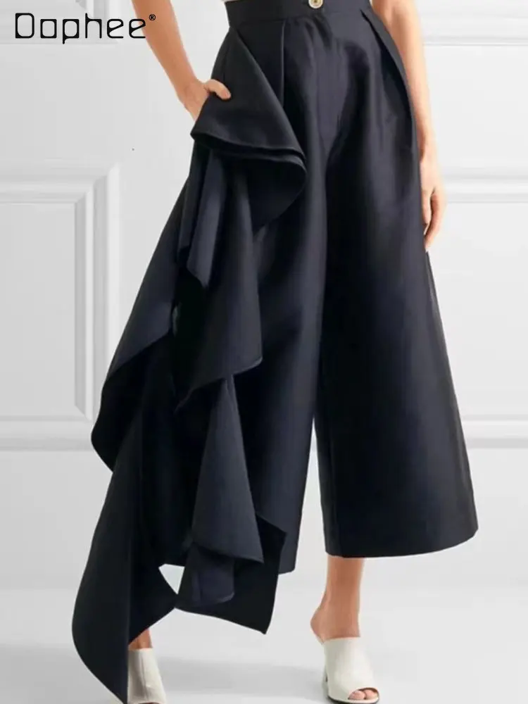 Women's Loose High Waist Wide-Leg Ankle-length Pants 2022 Autumn Seaweed Edge Stitching Casual Cropped Pants Female Clothing
Women's Loose High Waist Wide-Leg Ankle-length Pants 2022 Autumn Seaweed Edge Stitching Casual Cropped Pants Female Clothing